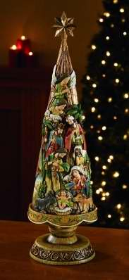 Figurine-Nativity Christmas Tree (21" H)