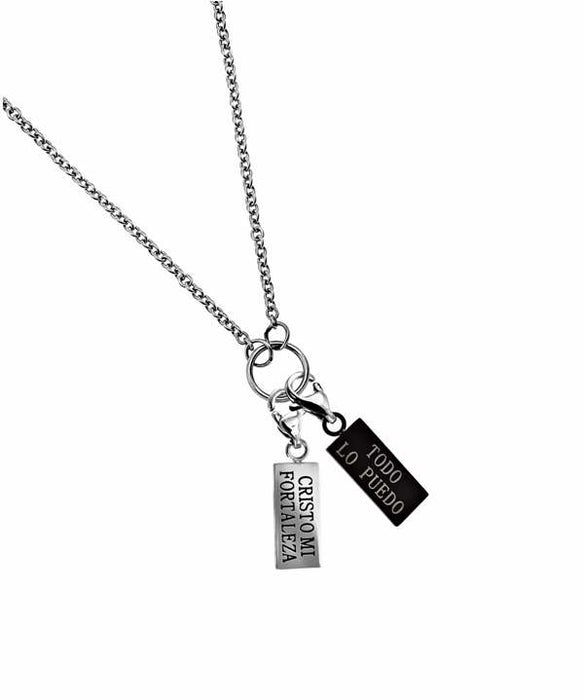 Span-Necklace-Silver Hang Charm-His Strength (Womens)-18" Chain