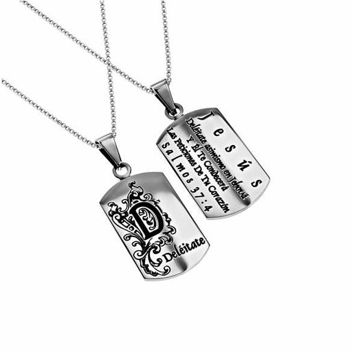 Span-Necklace-Dog Tag-Delight (Psalm 37:4)-18" Chain