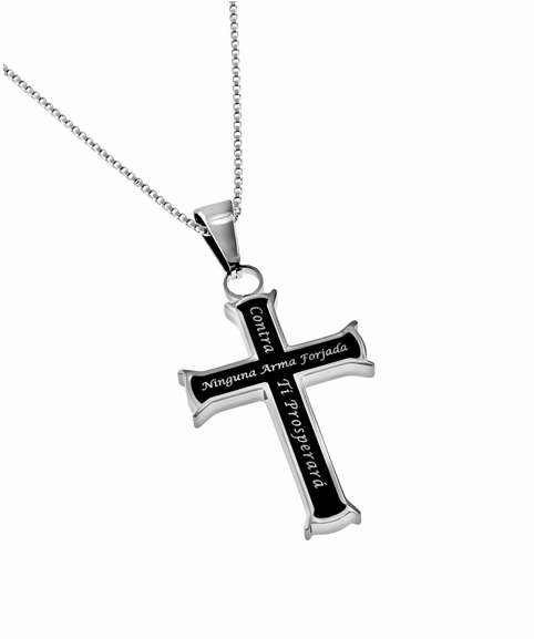 Span-Necklace-Black Iron Cross-No Weapon (Womens)-18" Chain