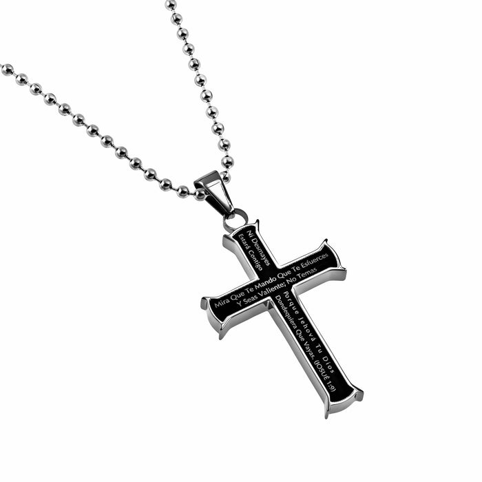 Span-Necklace-Black Iron Cross-Courage (Mens)-20" Chain