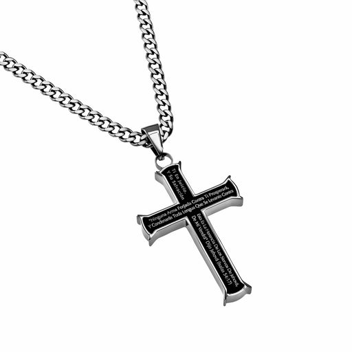 Span-Necklace-Black Iron Cross-No Weapon (Mens)-24" Chain