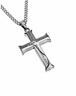 Span-Necklace-Silver Iron Cross-Man Of God (Mens)-20" Chain
