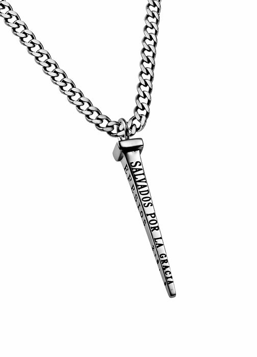 Span-Necklace-Nail-Saved By Grace (Mens)-24" Chain