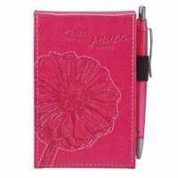 Notepad-Pocket-With God/Pink Orchid-LuxLeather w/Pen