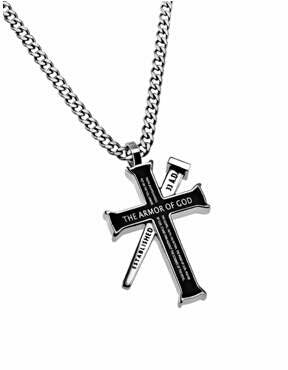 Blk Established Cross/Nail-Armor Of God ( Necklace
