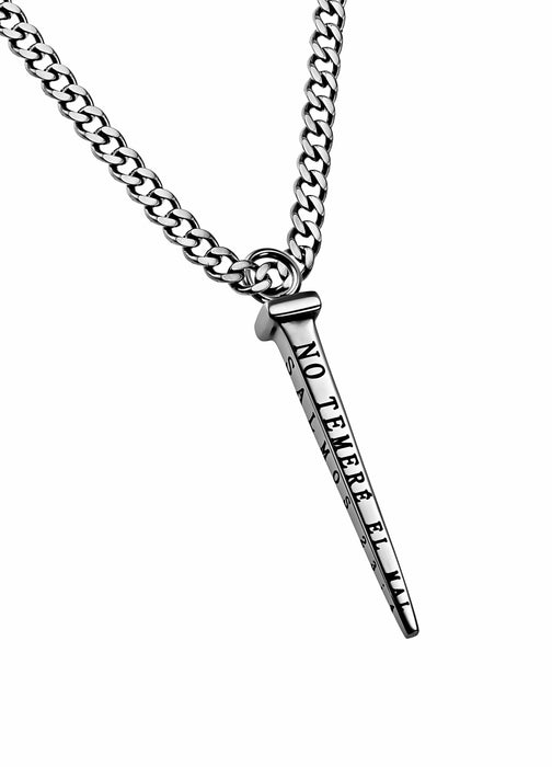 Span-Necklace-Nail-Fear No Evil (Psalm 23) (Mens)-24" Chain