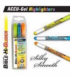 ACCU-Gel Bible Hi-Glider (3 Pk) Yellow Highlighter