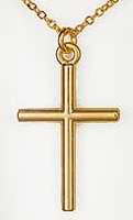 Necklace-Cross Tubular Bar-Gold Plated