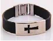 Bracelet-Cross Stainless Steel & Silicone