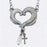 Necklace-Heart/Dangle Cross w/20" Chain-Pewter