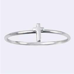 Ring-Tiny Cross (Ladies)-Stackable (Sterling Silver) (Size 5)