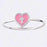 Ring-Pink Heart w/Cross (Ladies)-Stackable (Sterling Silver) (Size 7)