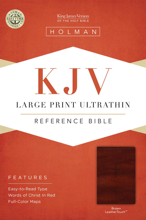 KJV Large Print UltraThin Reference Bible-Brown LeatherTouch