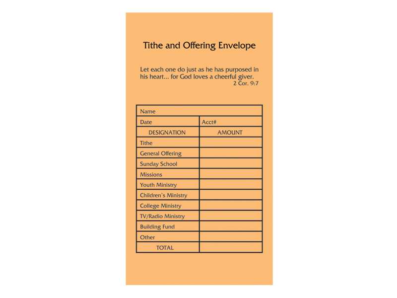 Offering Envelope-Tithe And Offering (3.5 X 6.5) (Pack Of 100) (Pkg-100)