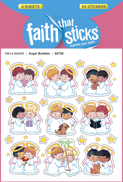 Sticker-Angel Buddies (6 Sheets) (Faith That Sticks)