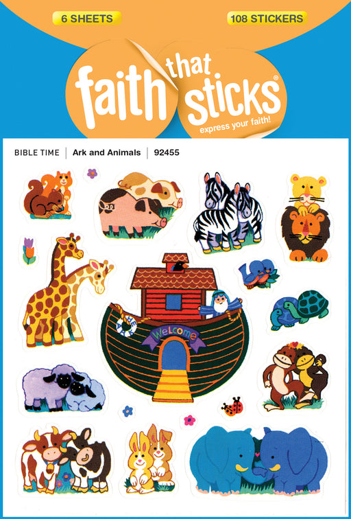 Sticker-Ark & Animals (6 Sheets) (Faith That Sticks)