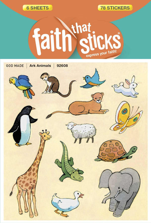 Sticker-Ark Animals (6 Sheets) (Faith That Sticks)