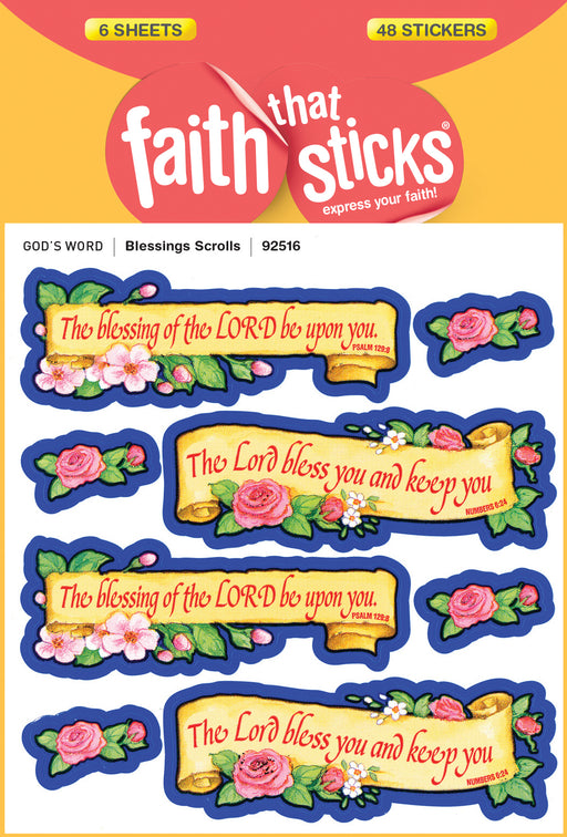 Sticker-Blessing Scrolls (6 Sheets) (Faith That Sticks)