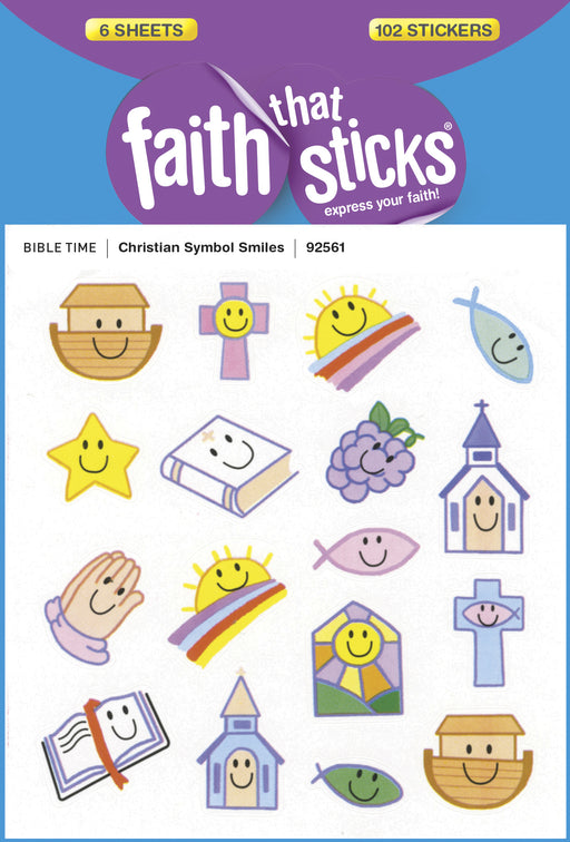 Sticker-Christian Symbol Smiles (6 Sheets) (Faith That Sticks)