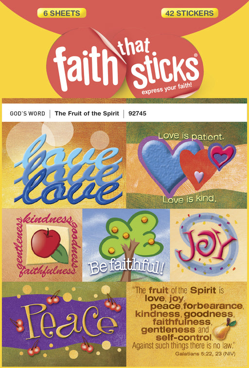 Sticker-Fruit Of The Spirit (6 Sheets) (Faith That Sticks)