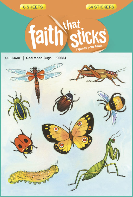Sticker-God Made Bugs (6 Sheets) (Faith That Sticks)