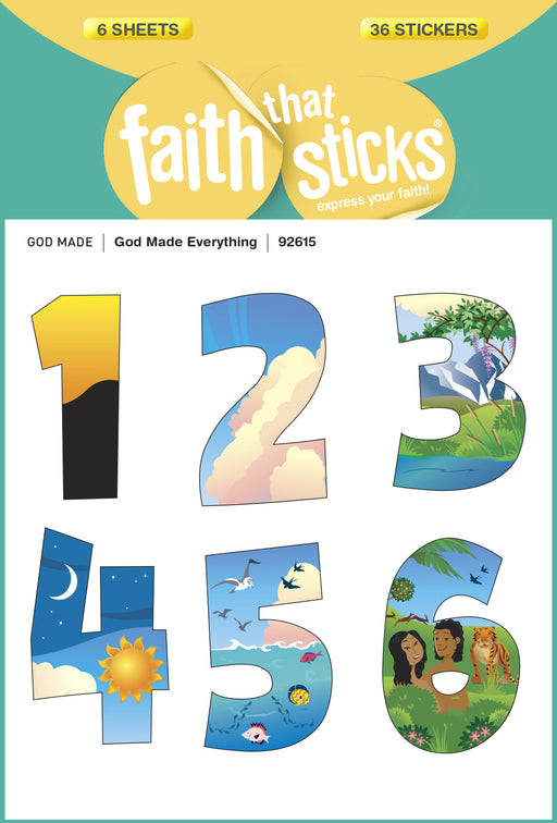 Sticker-God Made Everything (6 Sheets) (Faith That Sticks)