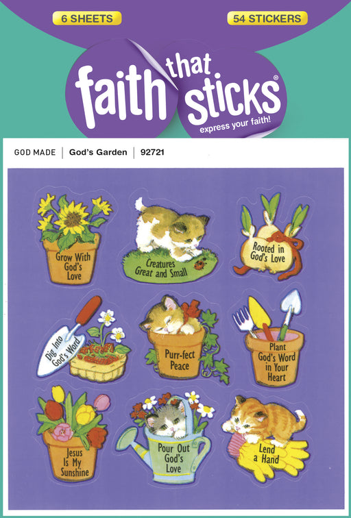 Sticker-God's Garden (6 Sheets) (Faith That Sticks)