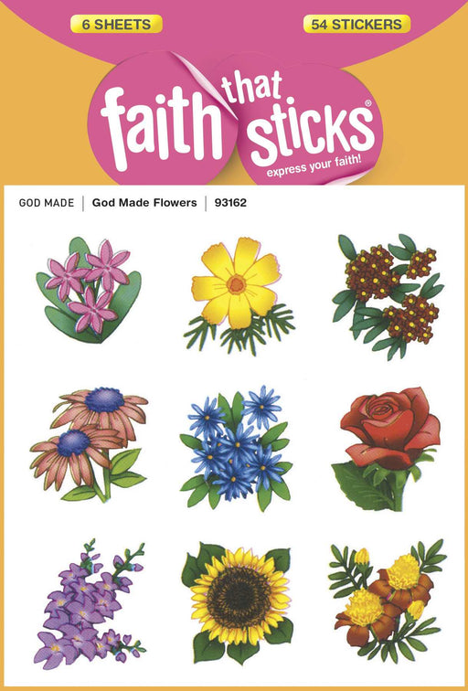 Sticker-God Made Flowers (6 Sheets) (Faith That Sticks)
