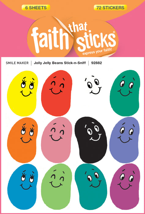Sticker-Jolly Jelly Beans/Stick-N-Sniff (6 Sheets) (Faith That Sticks)
