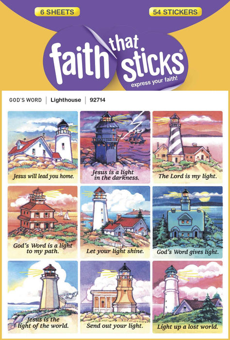 Sticker-Lighthouse (6 Sheets) (Faith That Sticks)
