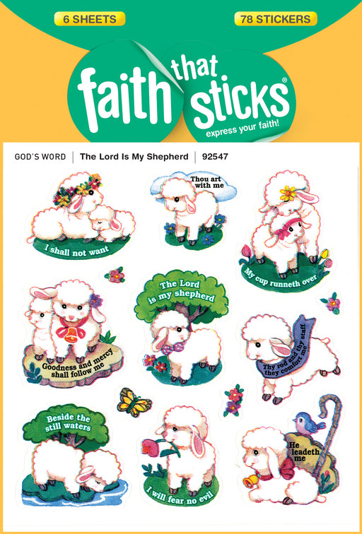 Sticker-Lord Is My Shepherd (6 Sheets) (Faith That Sticks)