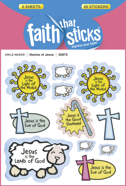 Sticker-Names Of Jesus (Faith That Sticks) (6 Sheets)