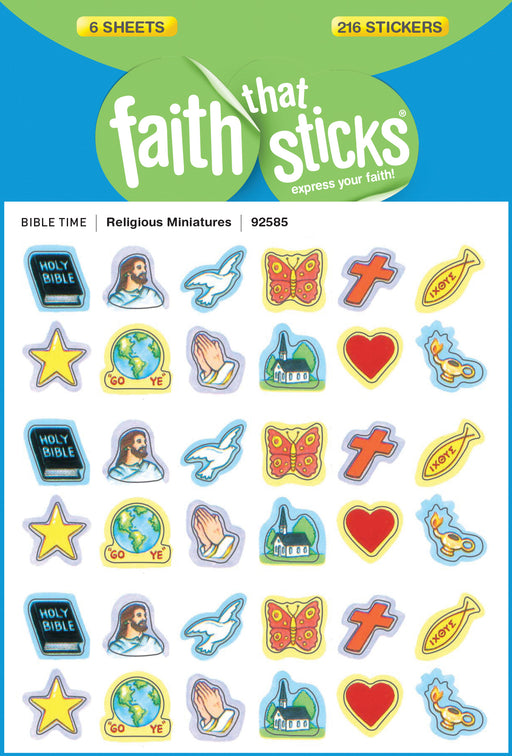 Sticker-Religious Miniatures (6 Sheets) (Faith That Sticks)