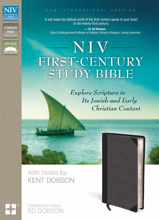 NIV First Century Study Bible-Black/Charcoal Duo-Tone