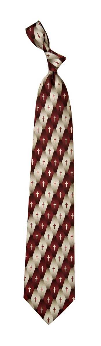 Tie-Gradient Pattern Cross-Burgundy (100% Silk)