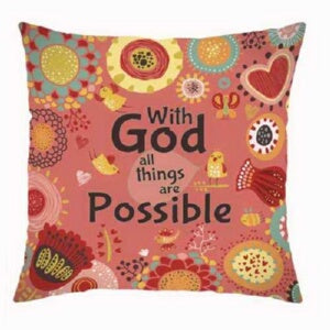 Pillow-Possible With God (18" x 18")