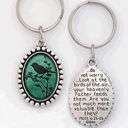 Key Chain-Bird (Matthew 6:25-26)-Pewter