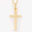 Cross Small Plain w/18" Cable Chain Necklace- Gold Plated