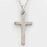 Cross Small Plain w/18" Cable Chain Necklace- Pewter