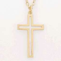 Cross Cut-Out w/24" Cable Chain Necklace