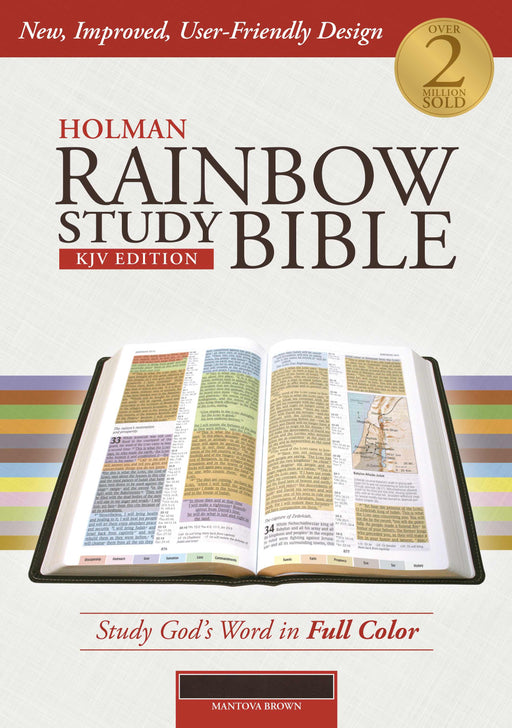 KJV Holman Rainbow Study Bible-Mantova Brown LeatherTouch
