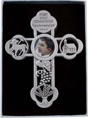 Cross-First Communion Symbol/Photo/Message (5")