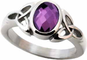 Purple Stone-Trinity (Stainless)-Sz  6 Ring