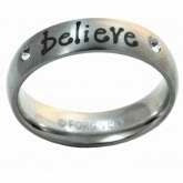 Believe (Stainless)-Sz 10 Ring