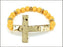 Round Bead Hammer Cross-Gold/Yellow Bracelet