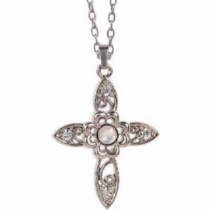 Pendant-Magnifier-Ichthus Cross w/Pearl And Lords