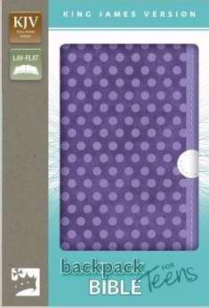 KJV Backpack Bible For Teens-Purple Polka Dot DuoTone