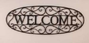 Wall Sign-Welcome-Oval-Blk (34.5 x 12.75)