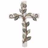 Wall Cross-Ivy-Whitewashed (14.25")